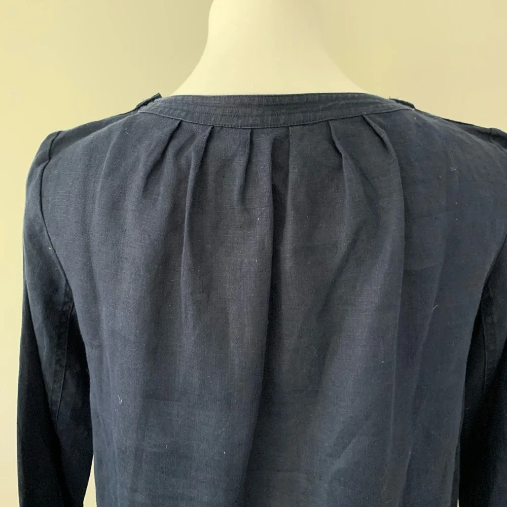 J. Crew Navy Linen Top Size X-Small